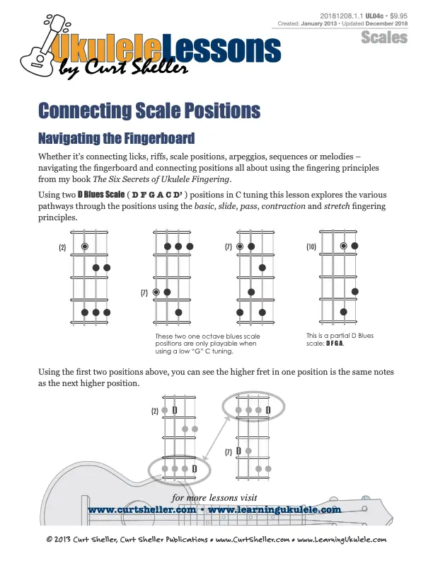 Connecting Scale Positions on `Ukulele