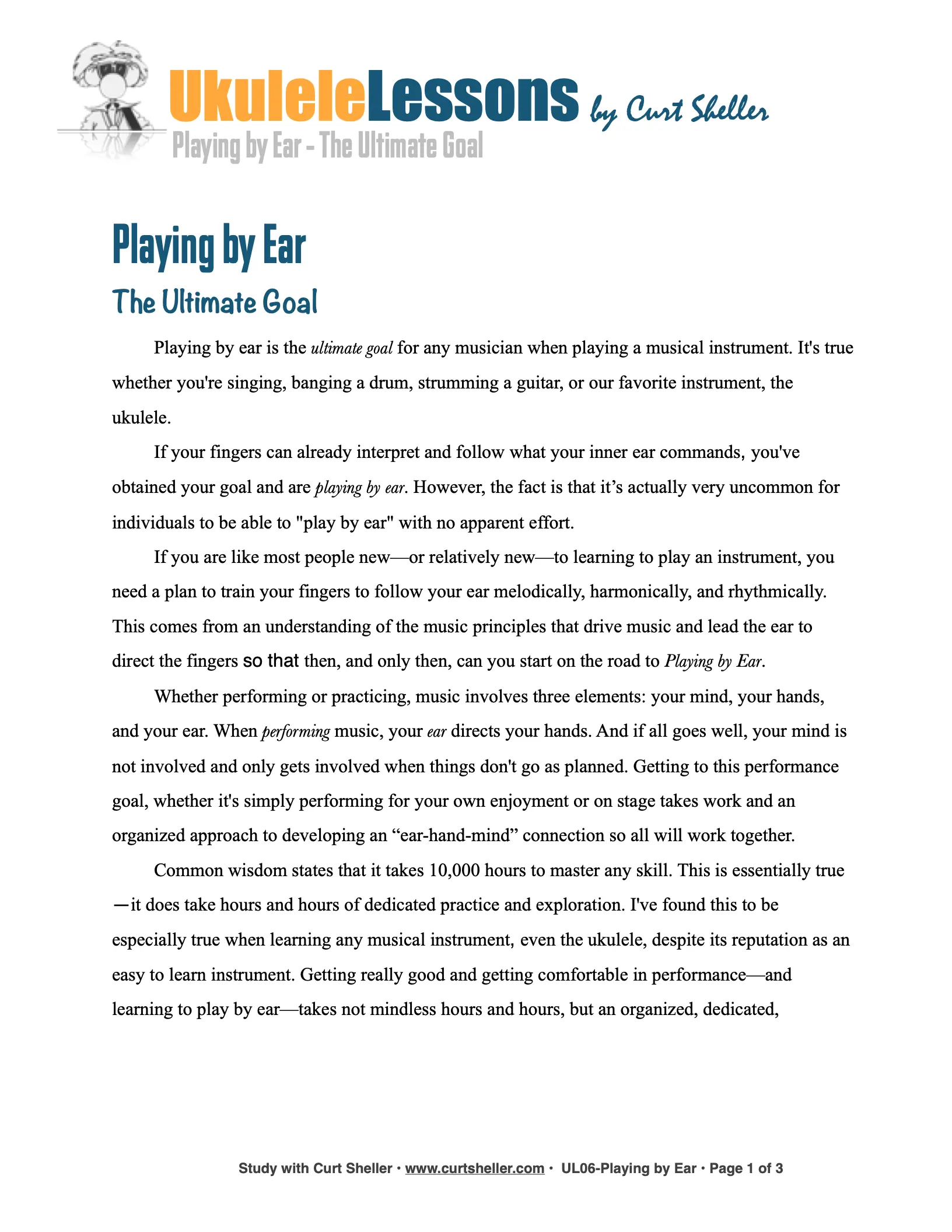 Playing by Ear - The Ultimate Goal