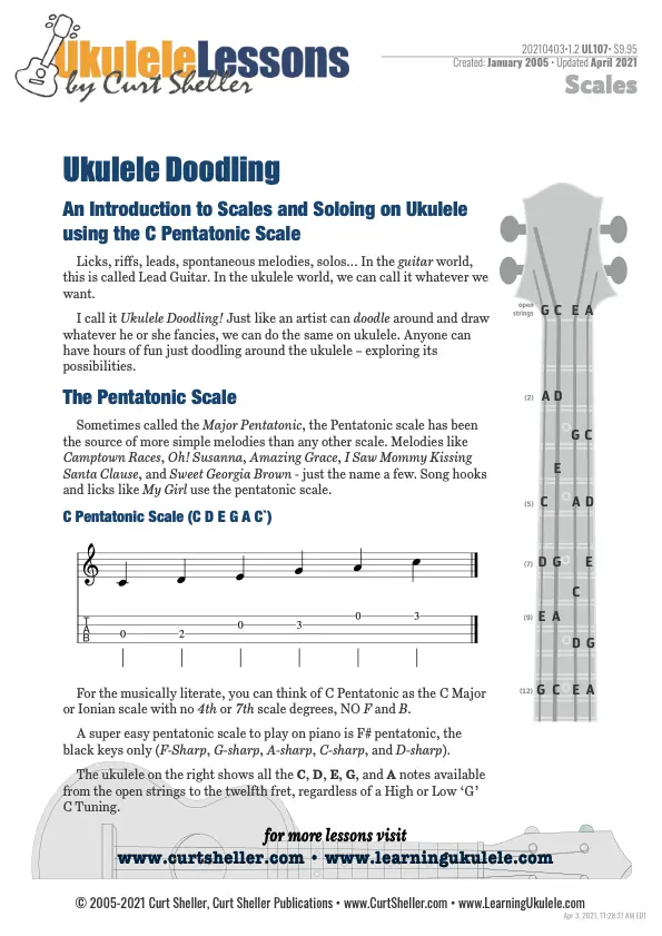 Introduction to Scales and Soloing on `Ukulele - Major Pentatonic