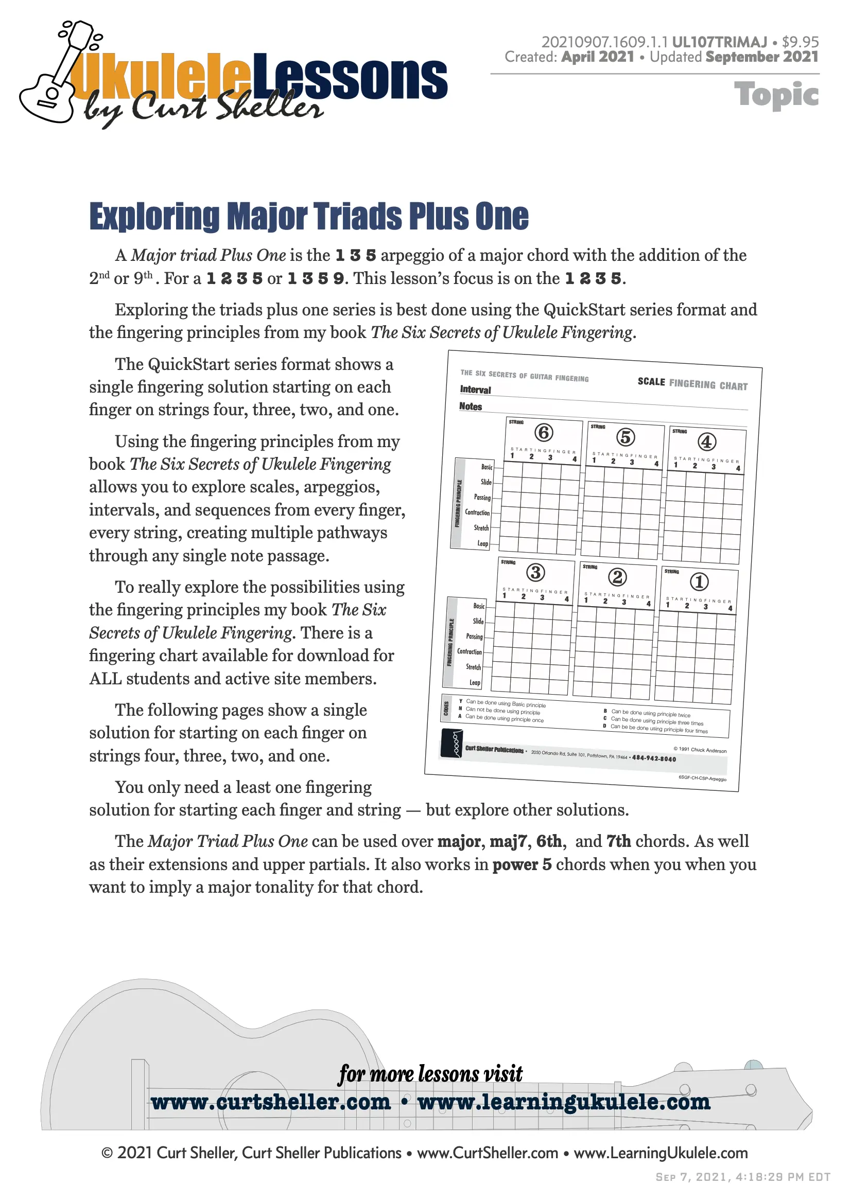 Exploring Major Triads Plus One - Fingering Solutions 1 2 3 5