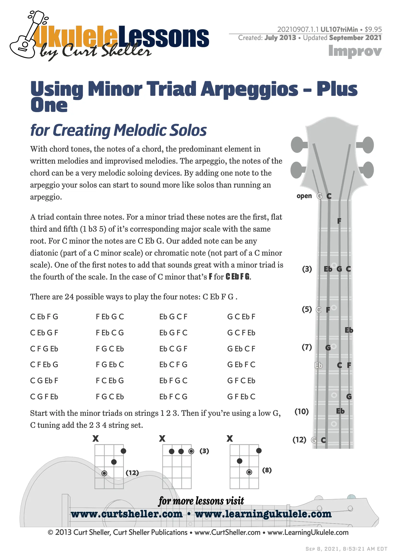 Improvising Using Minor Triads Plus One Note