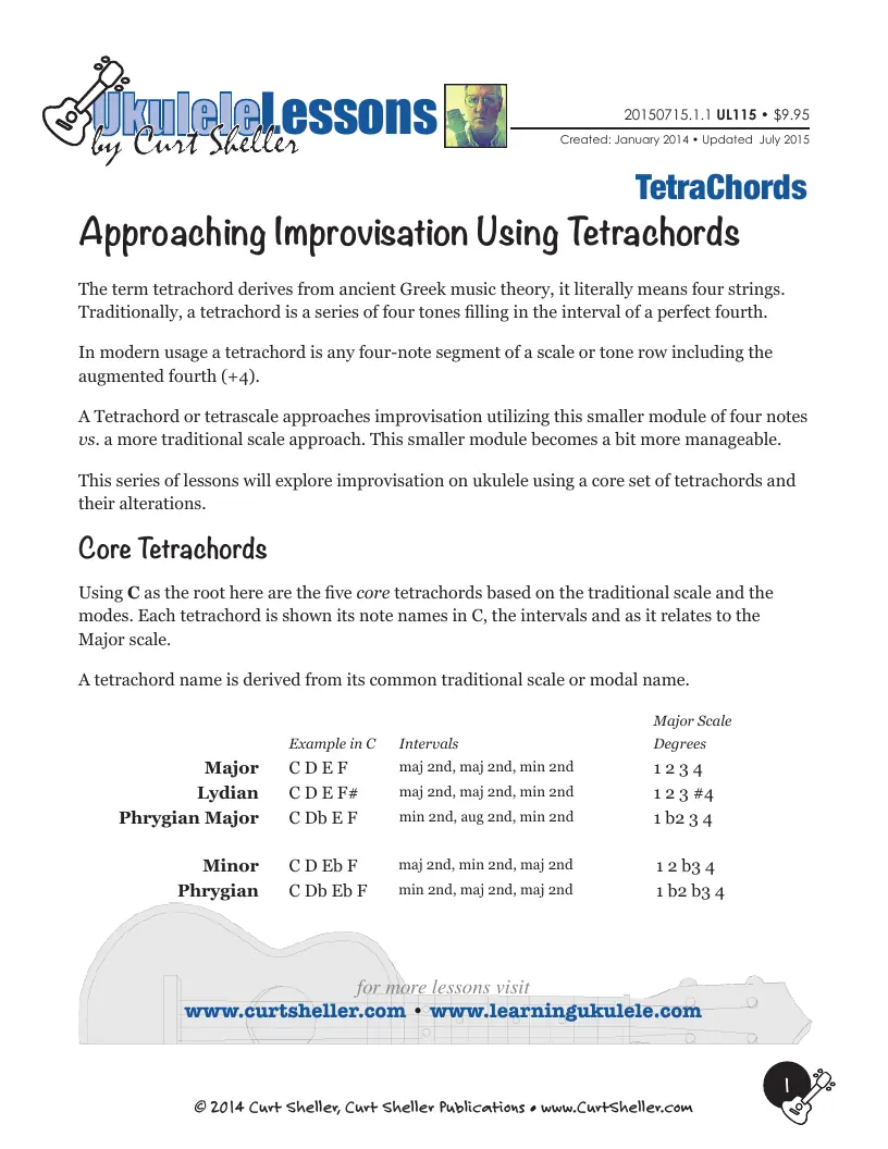 Exploring Improvisation on `Ukulele Using Tetrachords