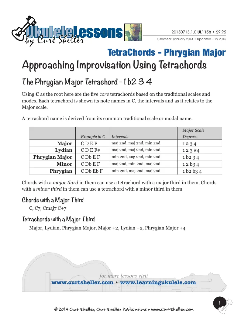 Tetrachords: Phrygian Major ( 1 b2 3 4 )