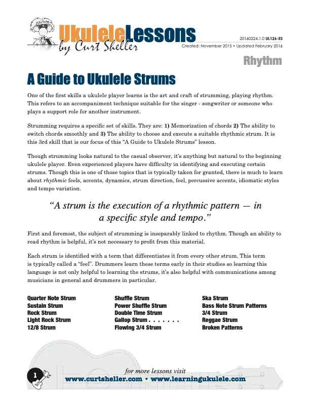 Essential `Ukulele Strums - A Guide to `Ukulele Strums