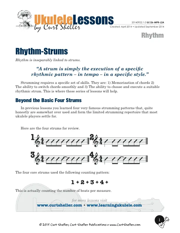 Rhythm and Strums Level II Rhythmic Pairs - Lesson One