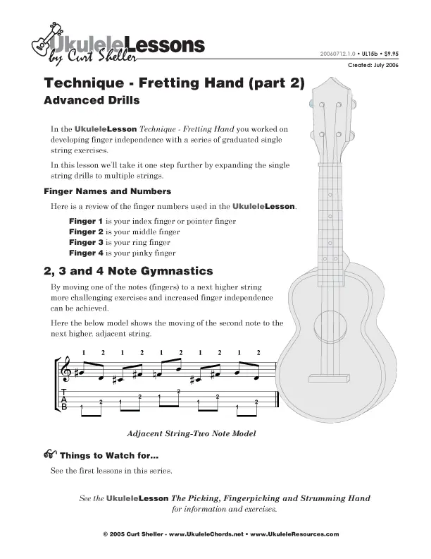 Advanced Single Note Fingering Drills for `Ukulele