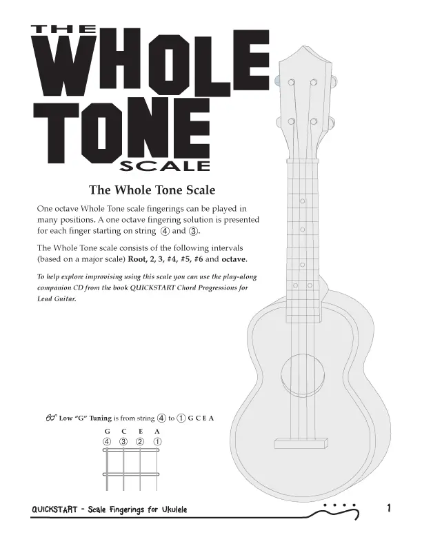 Whole Tone Scale for `Ukulele - C Tuning