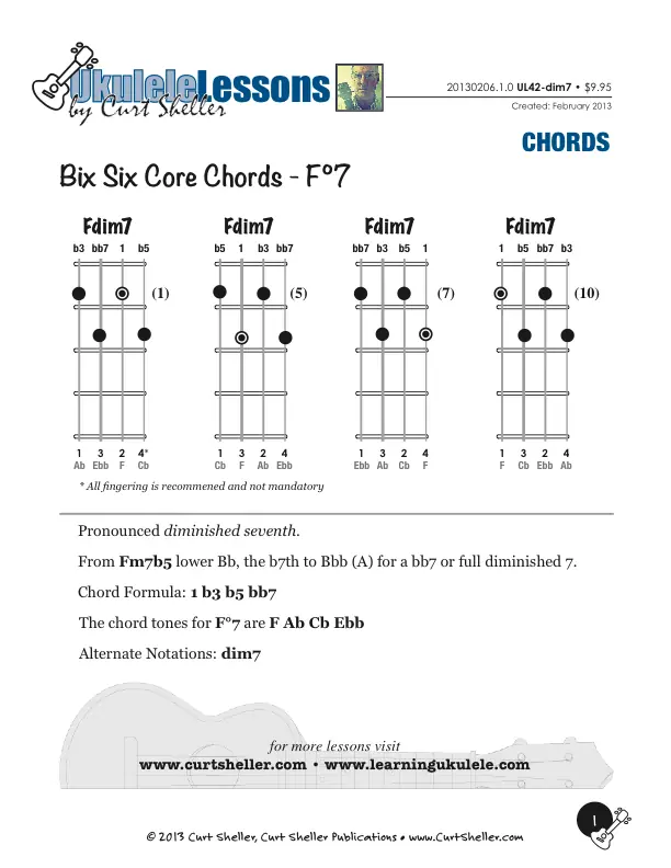 The Big Six Core Chords - Fdim7, Four Voicings