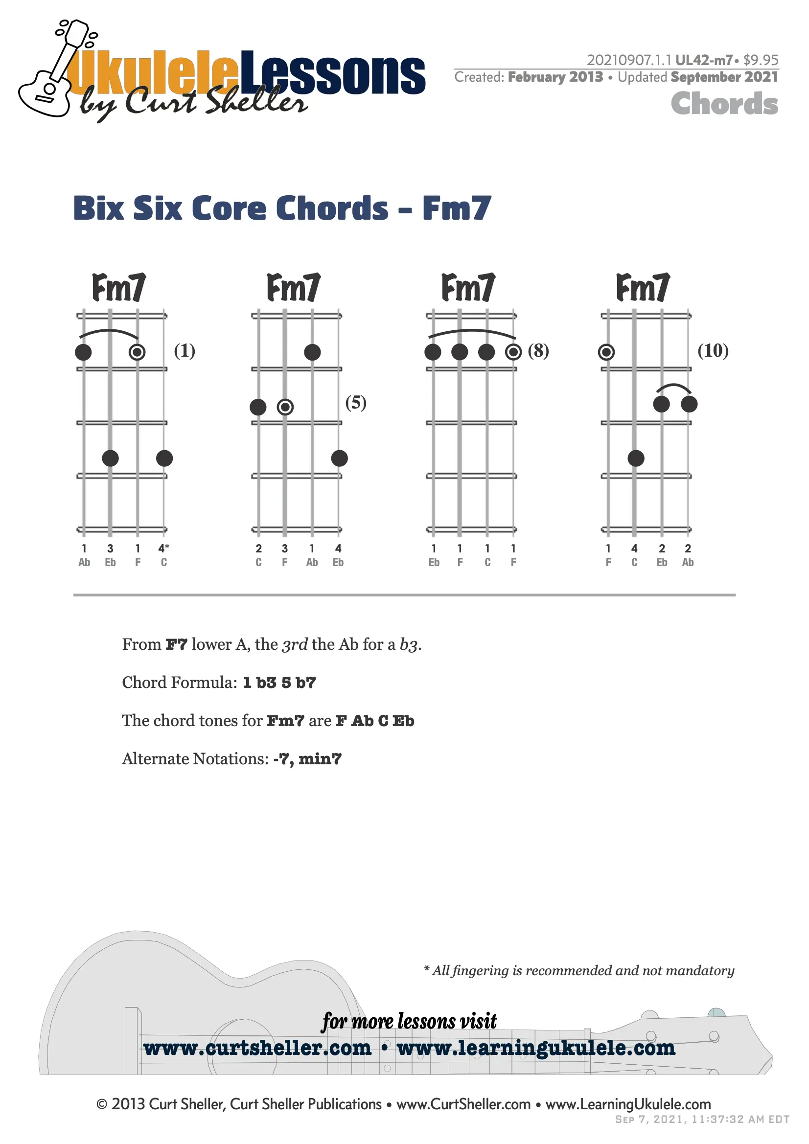 The Big Six Core Chords - Fm7, Four Voicings