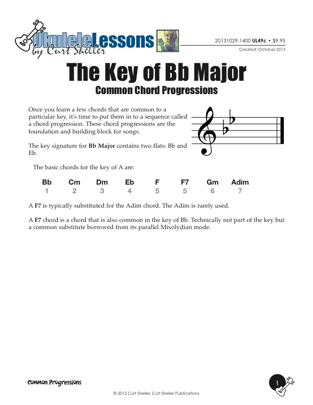 Common Chord Progressions for the Key of Bb