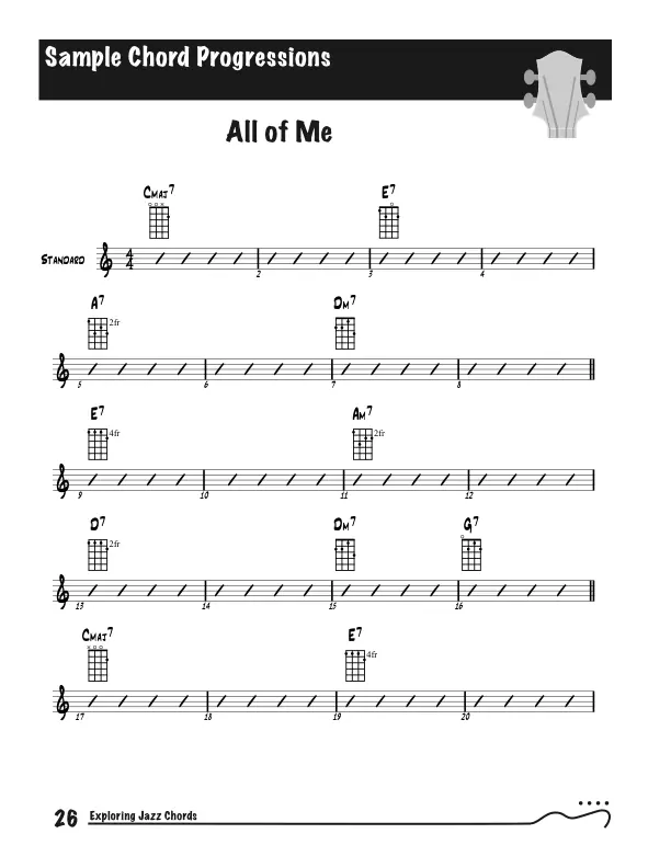 Exploring Jazz Chords on `Ukulele, Standard Example - All of Me