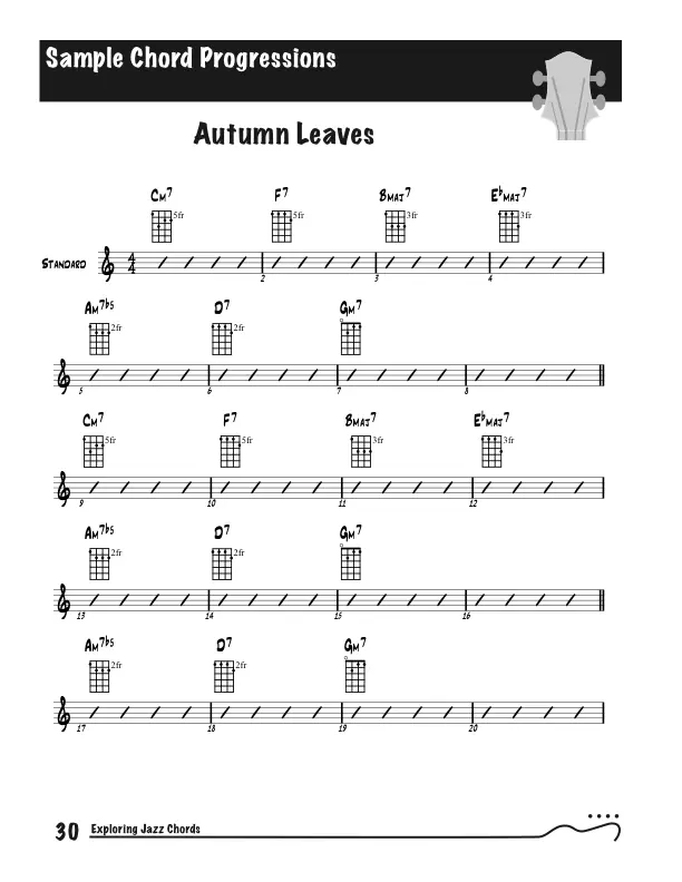 Exploring Jazz Chords on `Ukulele, Standard Example - Autumn Leaves