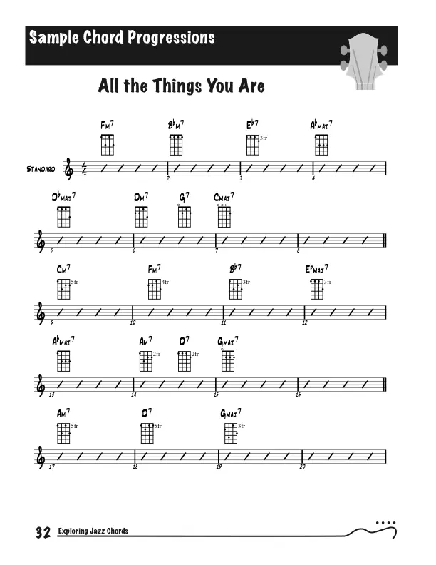 Exploring Jazz Chords on Ukulele, Standard Example - All the Things You Are
