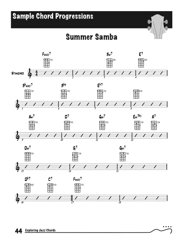 Exploring Jazz Chords on Ukulele, Standard Example - Summer Samba