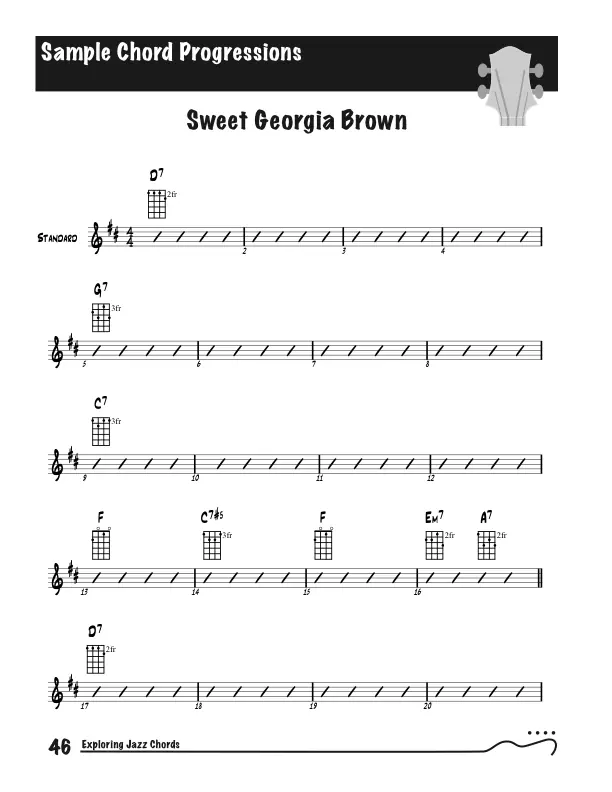 Exploring Jazz Chords on Ukulele, Standard Example - Sweet Georgia Brown