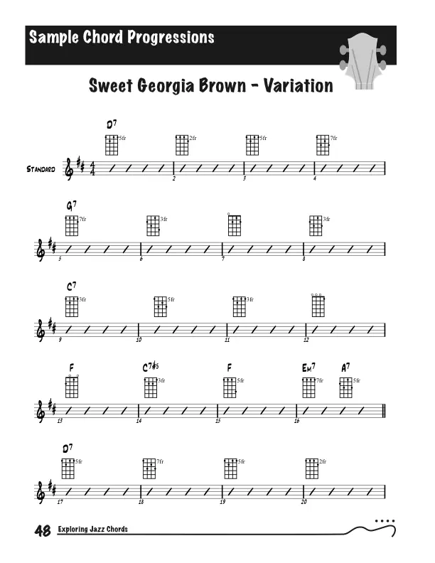 Exploring Jazz Chords on Ukulele, Standard Example - Sweet Georgia Brown