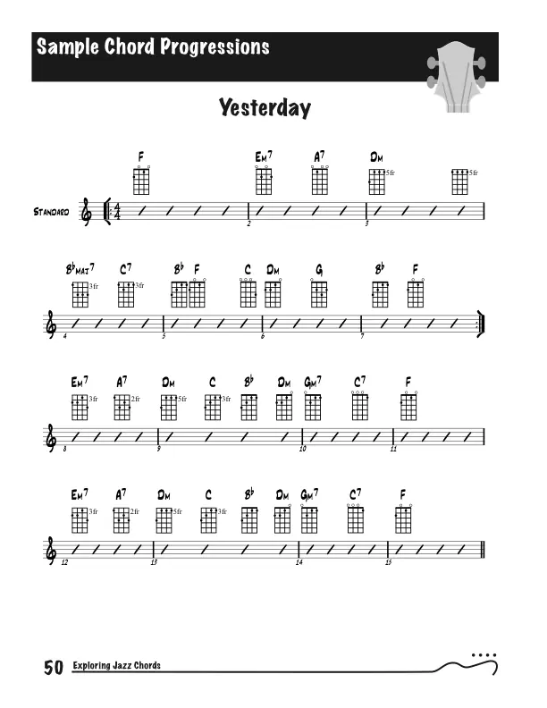 Exploring Jazz Chords on Ukulele, Standard Example - Yesterday