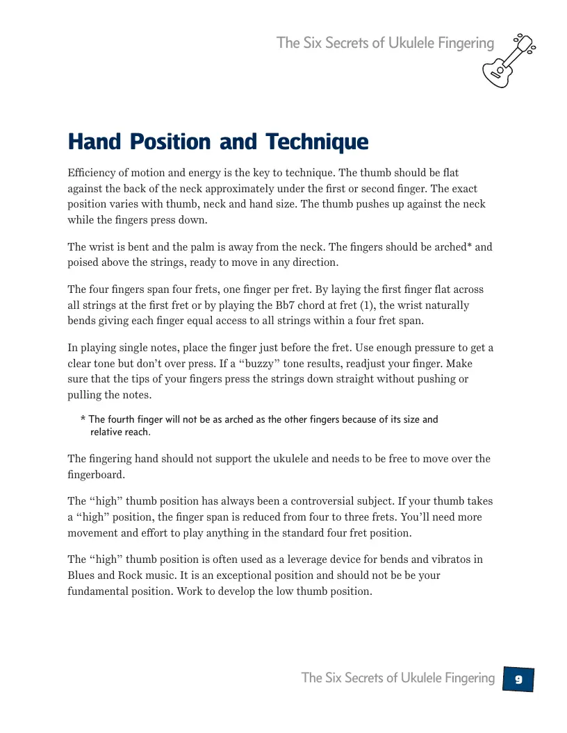 Six Secrets of Ukulele Fingering - Hand Position