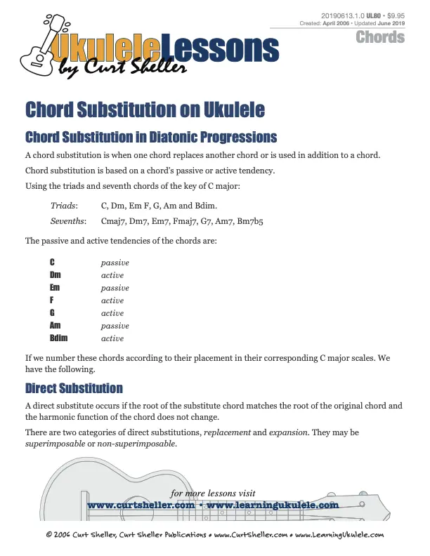 Chord Substitution on `Ukulele
