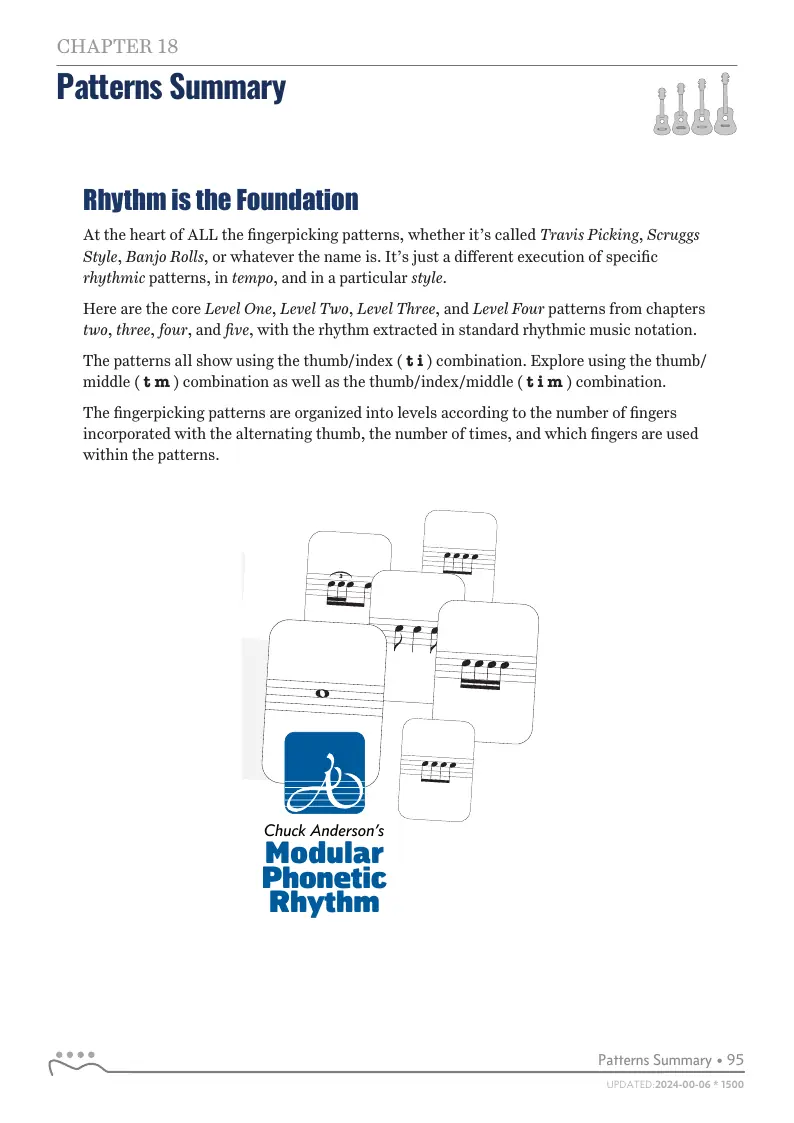 Alternating Thumb Style, Patterns Summary