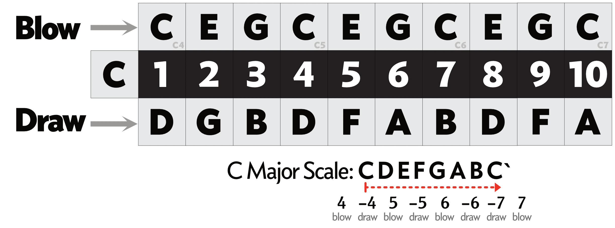 C-Major-Diatonic-Showing-Scale