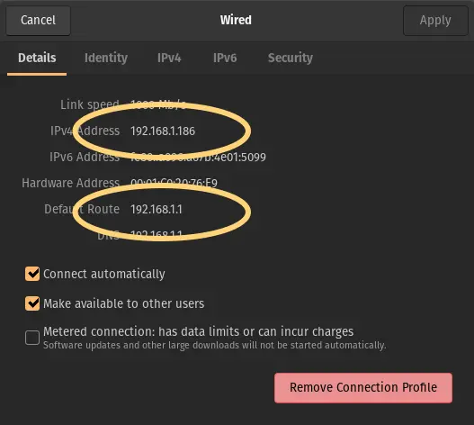 Linux-Network-Wired-Settings-Details